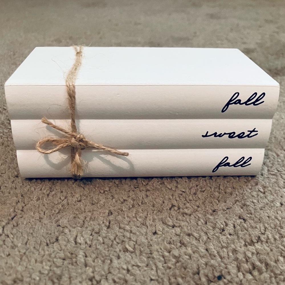 White Decorative Book Stack with Twine